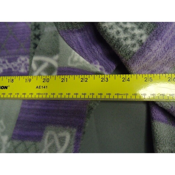 Allison Daley Fleece Full Zip Sweatshirt Purple Gray Print Womens Size Large - Picture 6 of 9